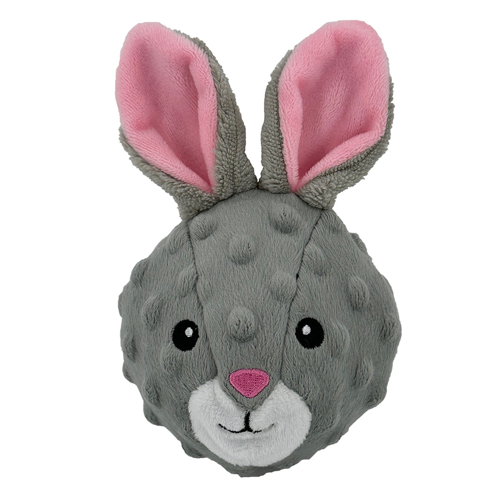 PetLou Rabbit Squeaky Ball Plush Dog Toy