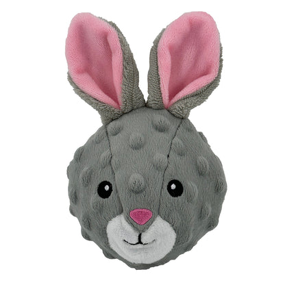 PetLou Rabbit Squeaky Ball Plush Dog Toy