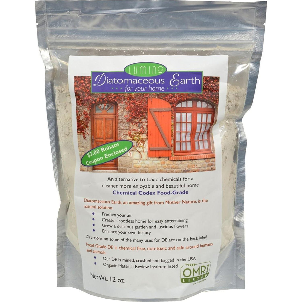Lumino Food Grade Diatomaceous Earth for Home | Natural Deodorizer & Absorbent