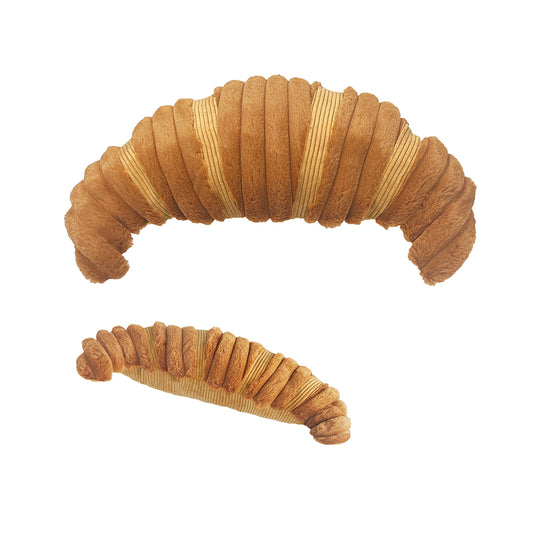 PetLou Fresh Food Croissant Plush Dog Toy Durable Interactive Play