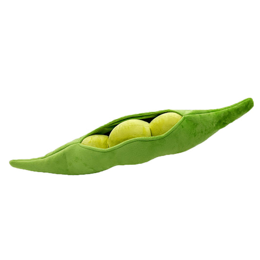PetLou Fresh Food Pea Pod Plush Dog Toy Interactive Squeakers