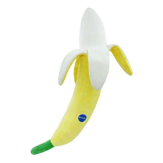 PetLou LUXE Fresh Food Banana Plush Dog Toy Interactive Squeakers
