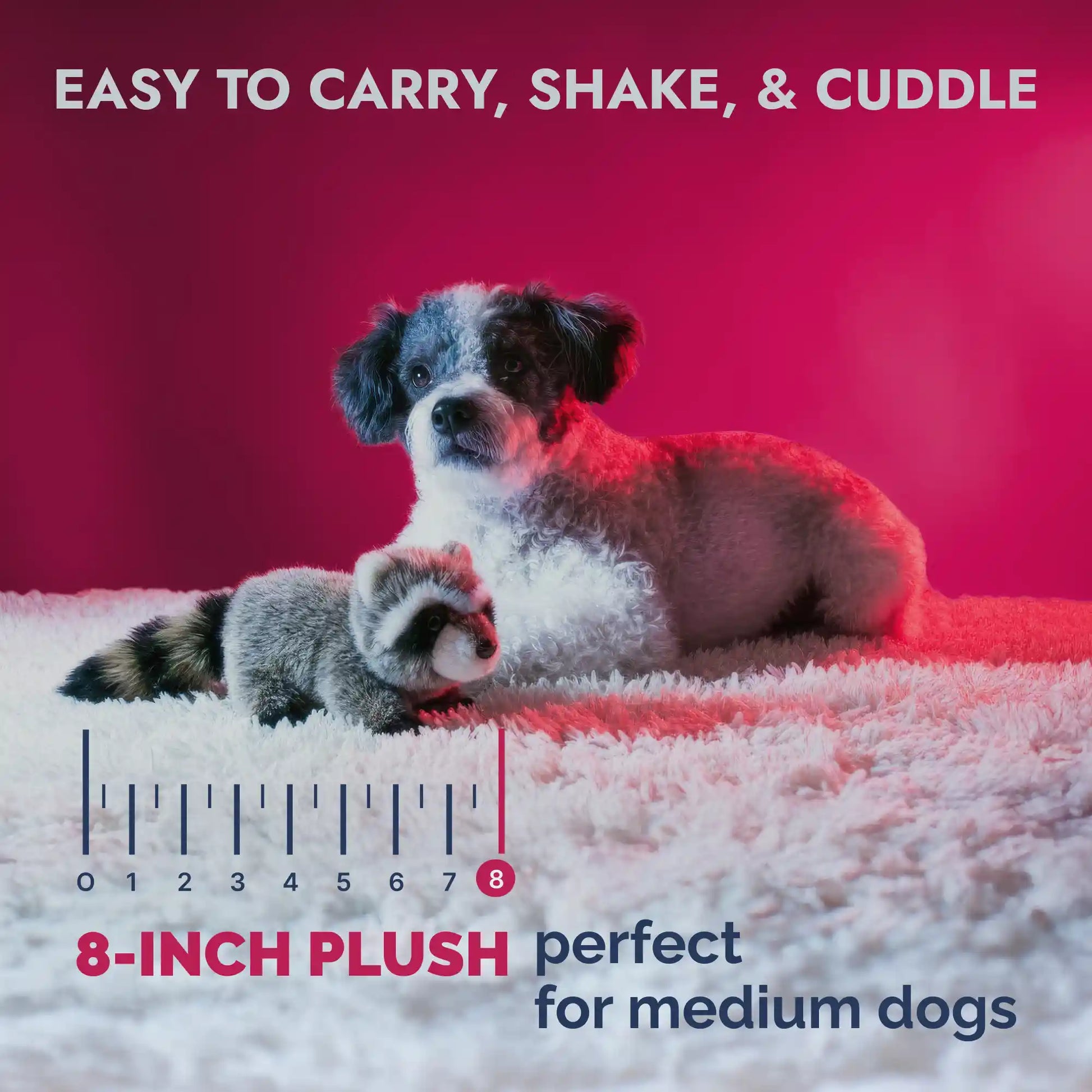 Raccoon plush dog toy