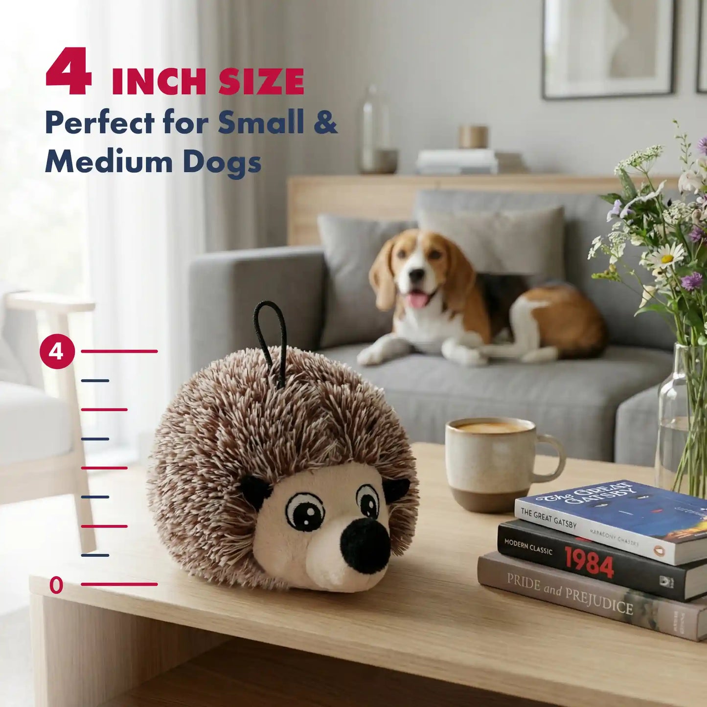 Hedgehog squeaky dog ball