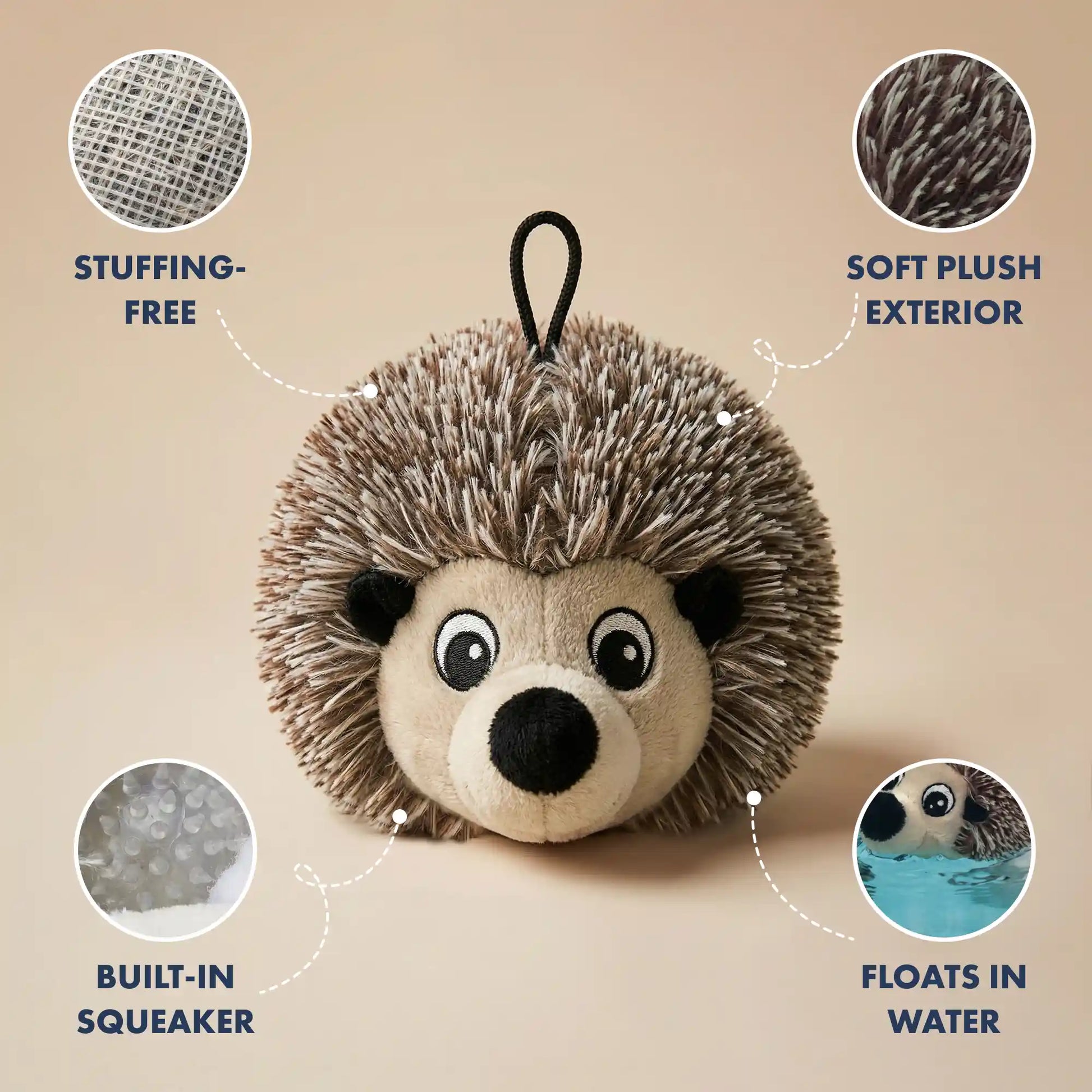 Hedgehog squeaky dog ball