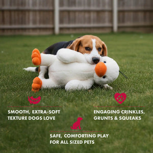 Duck plush dog toy