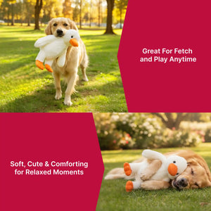 Duck plush dog toy