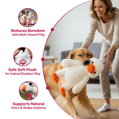 Duck plush dog toy