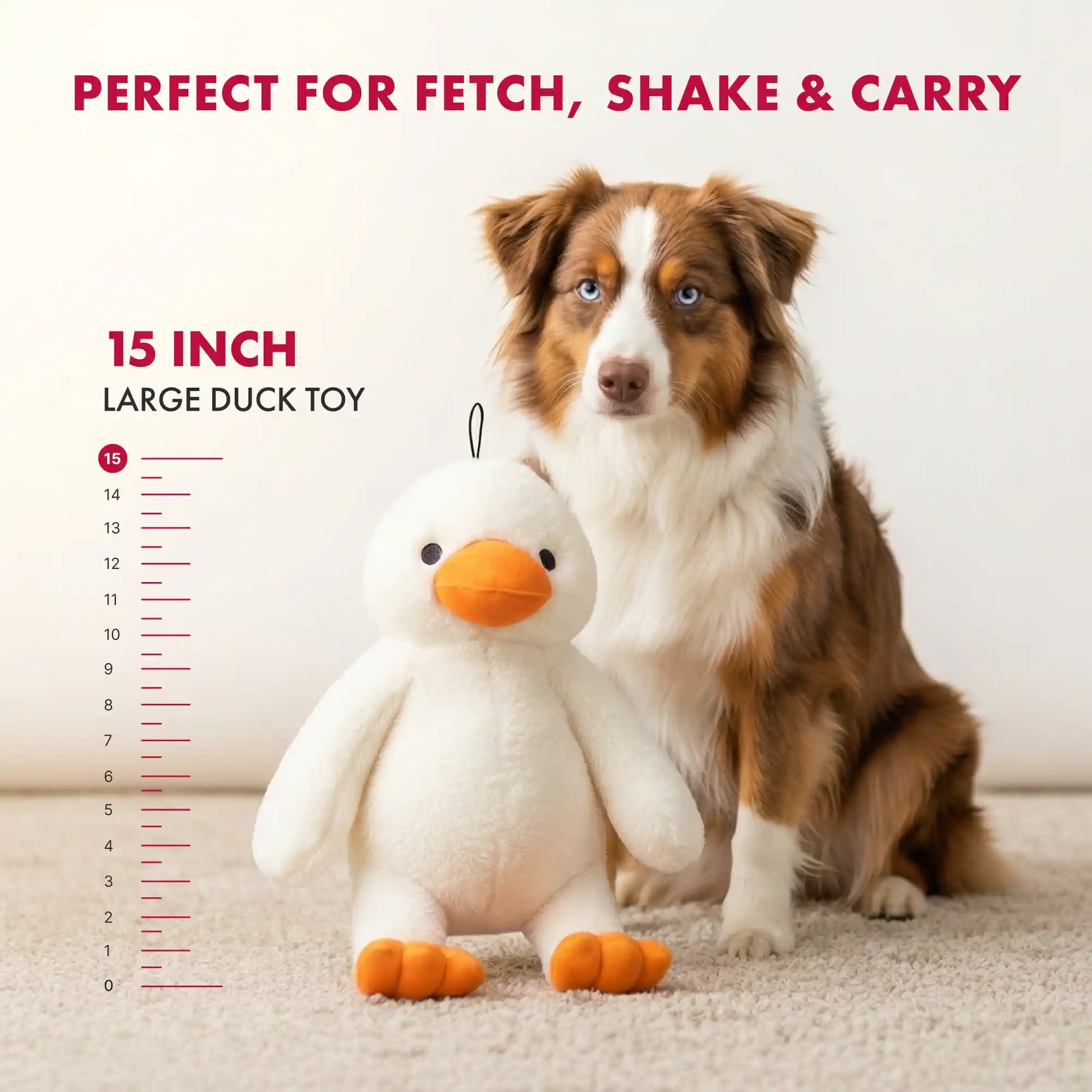 Duck plush dog toy