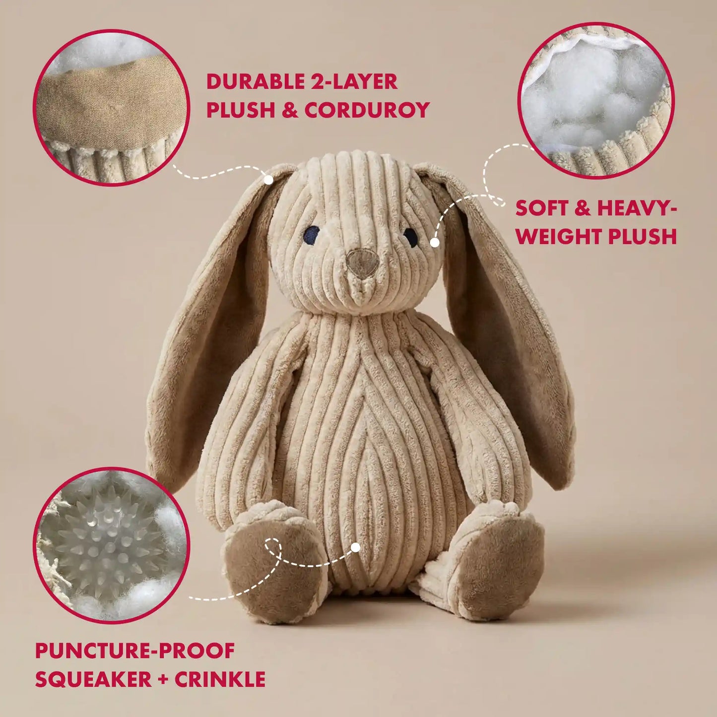 Corduroy rabbit plush toy
