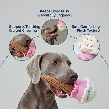 Ice cream plush dog toy