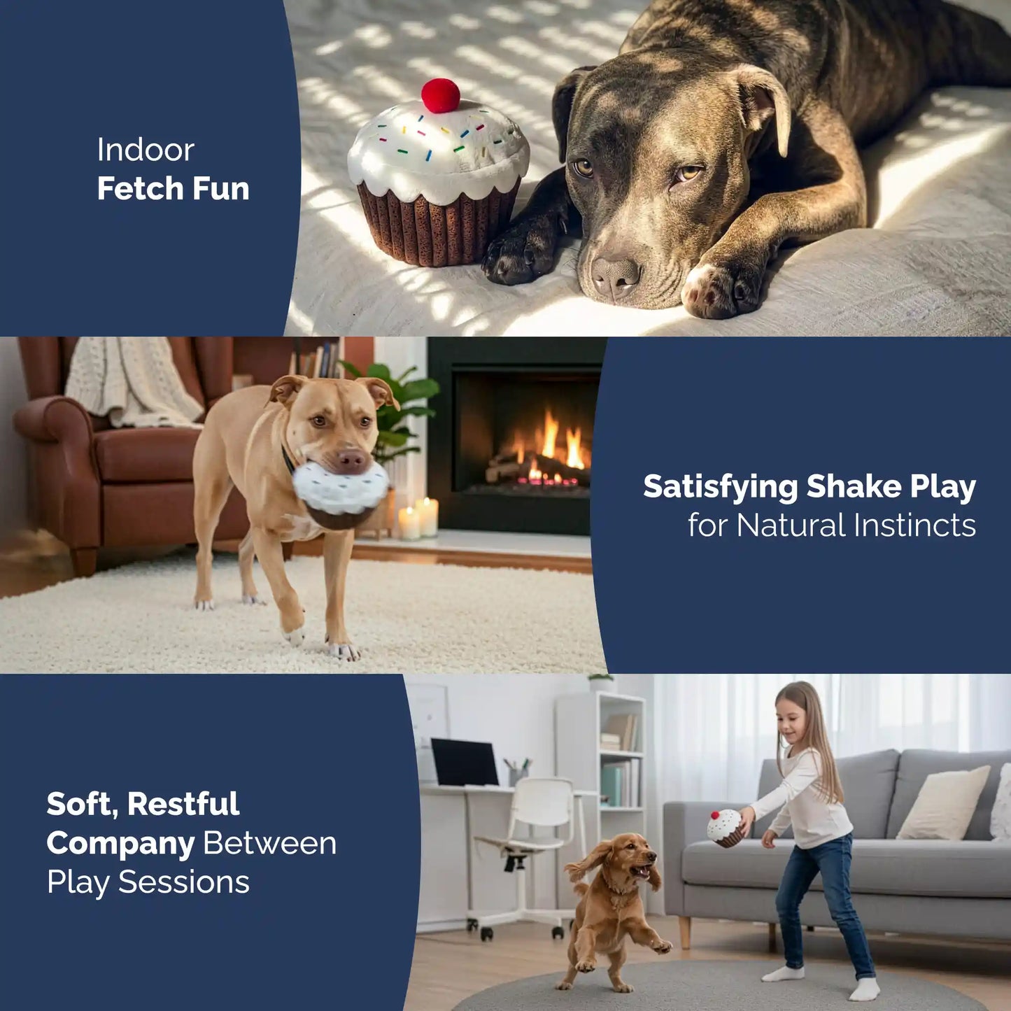 Cupcake plush dog toy