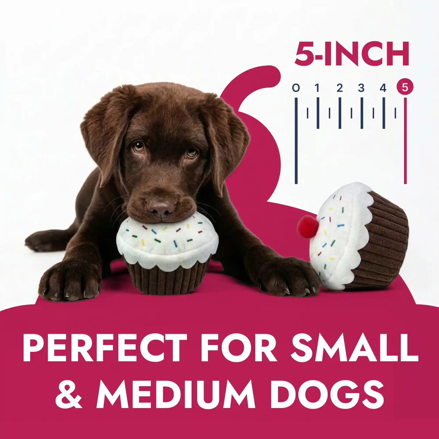 Cupcake plush dog toy