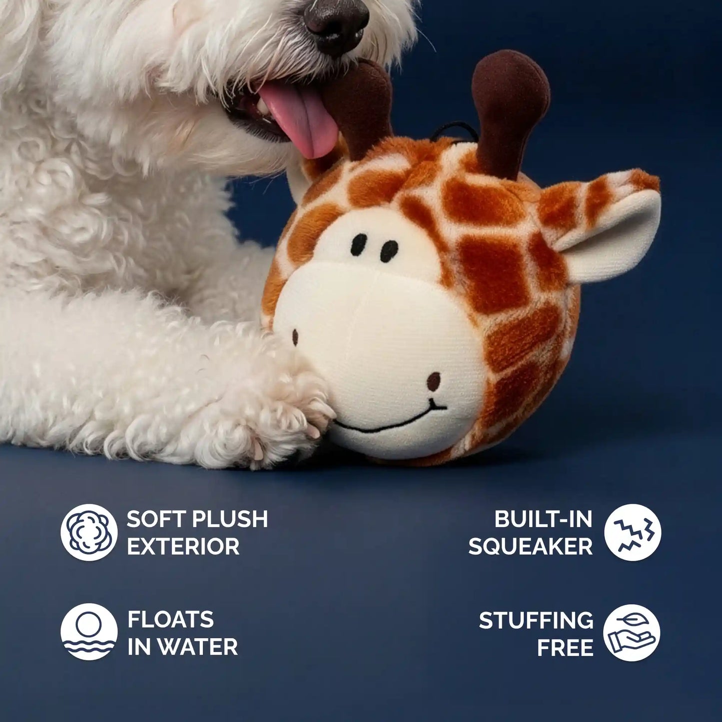 Giraffe squeaky dog ball