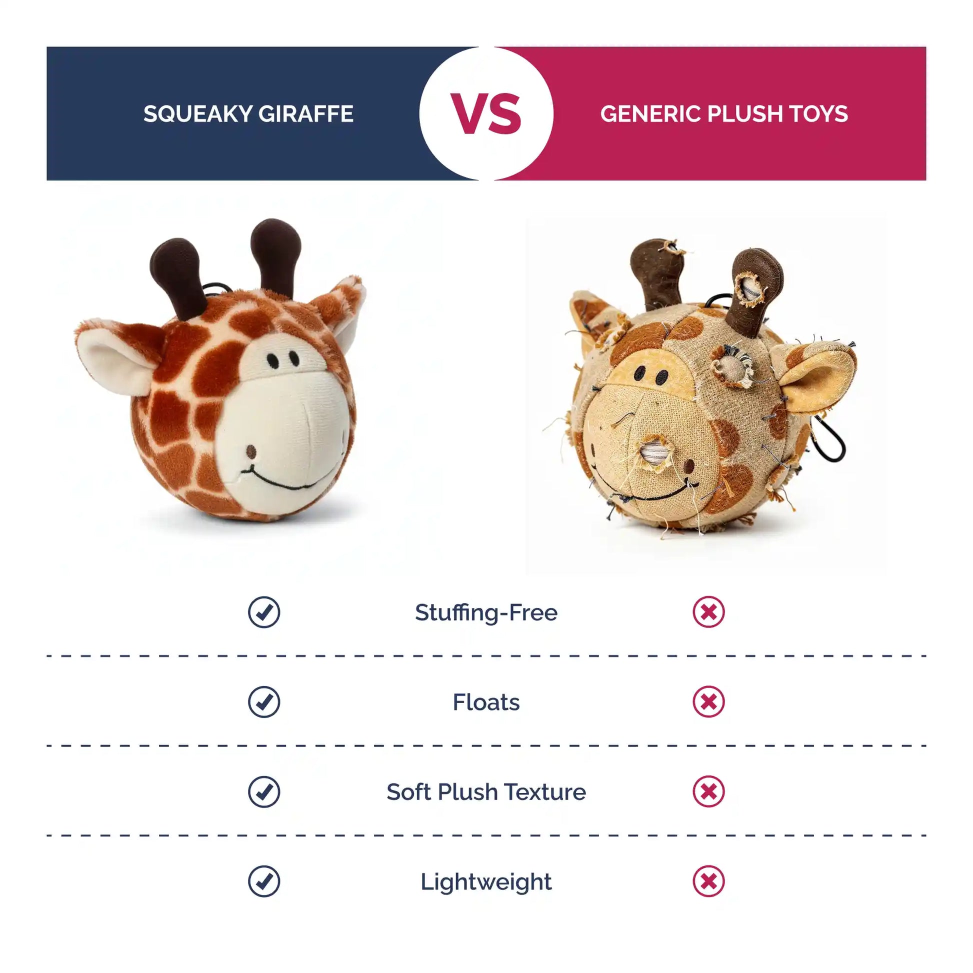 Giraffe squeaky dog ball