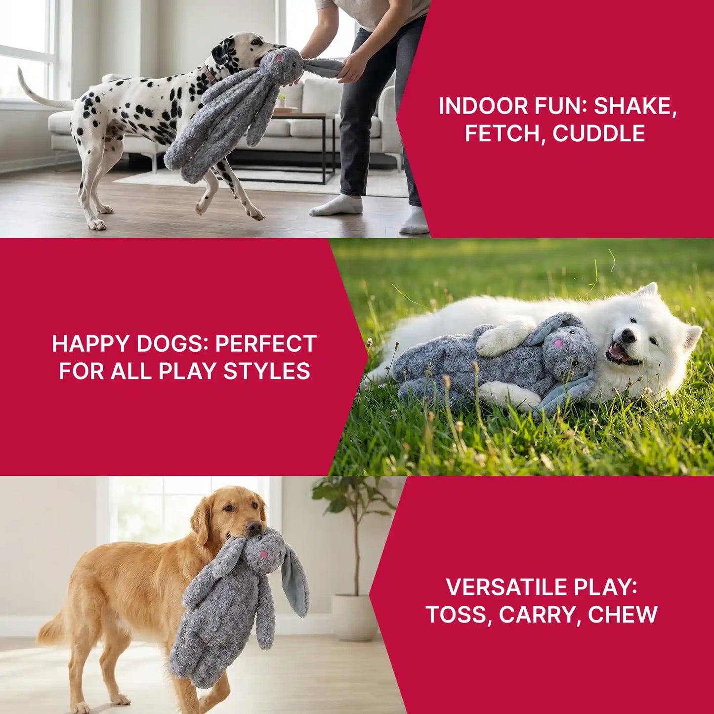 Floppy rabbit dog toy