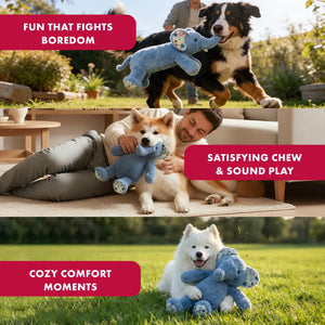 Elephant plush dog toy