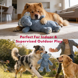 Elephant plush dog toy