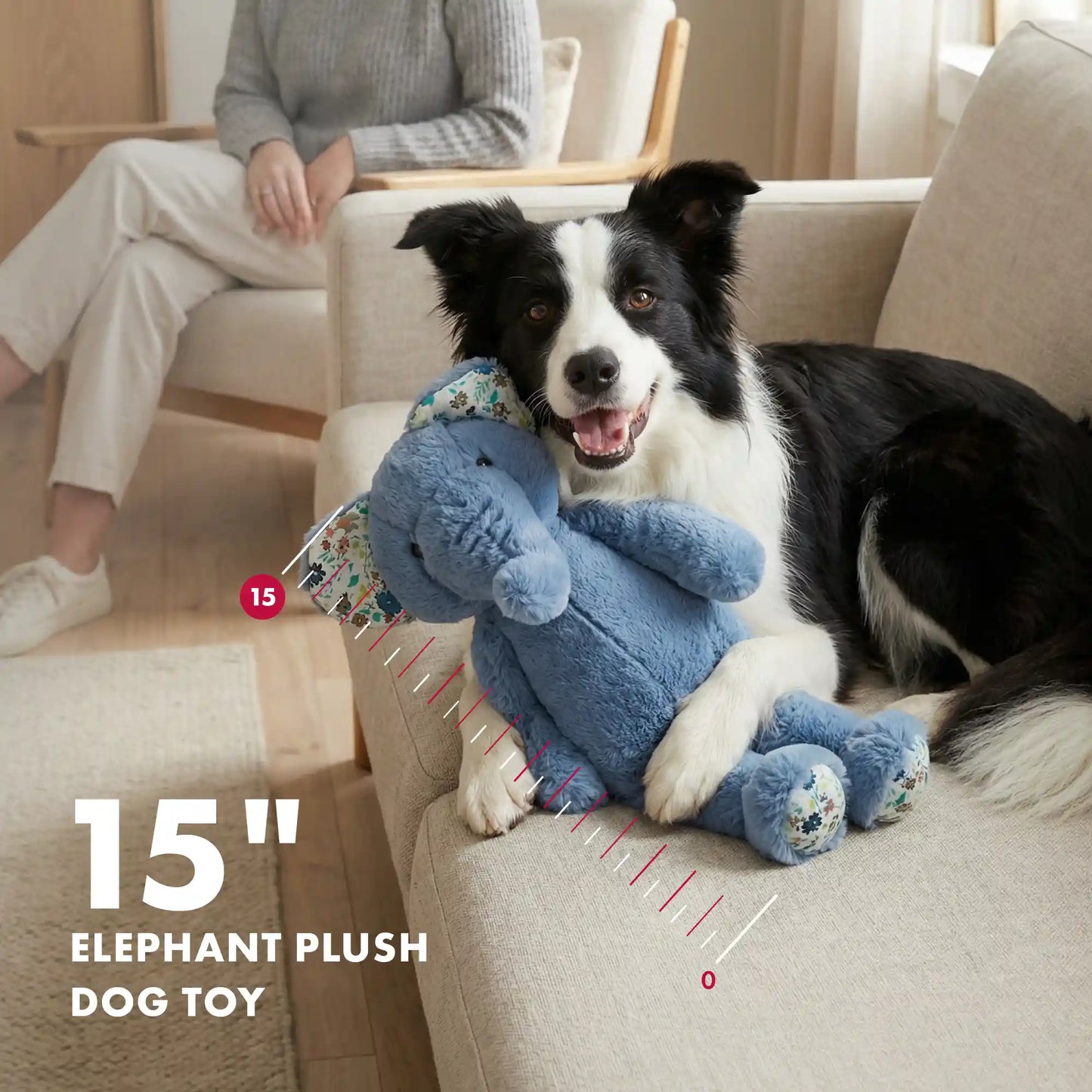 Elephant plush dog toy