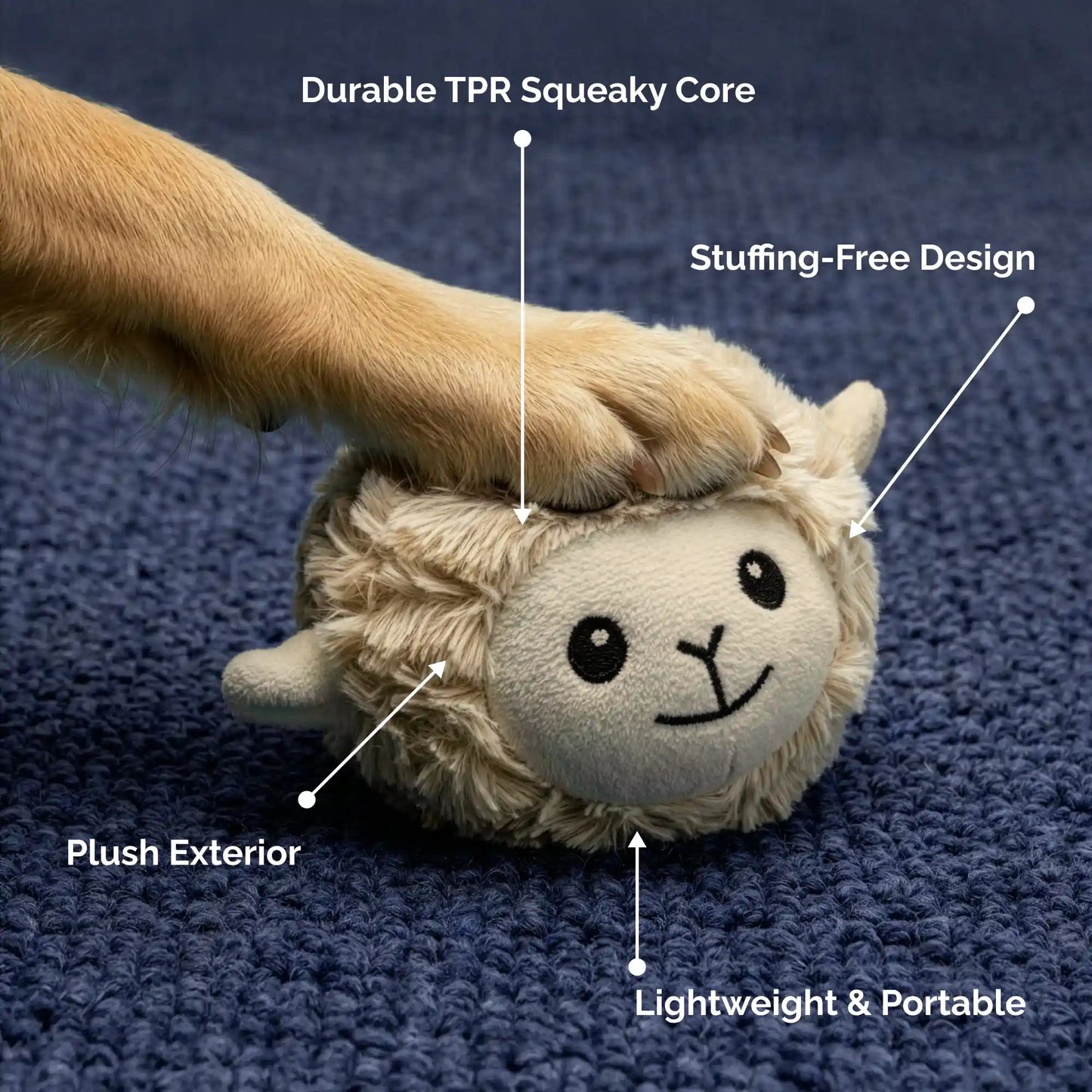 Lamb squeaky dog ball
