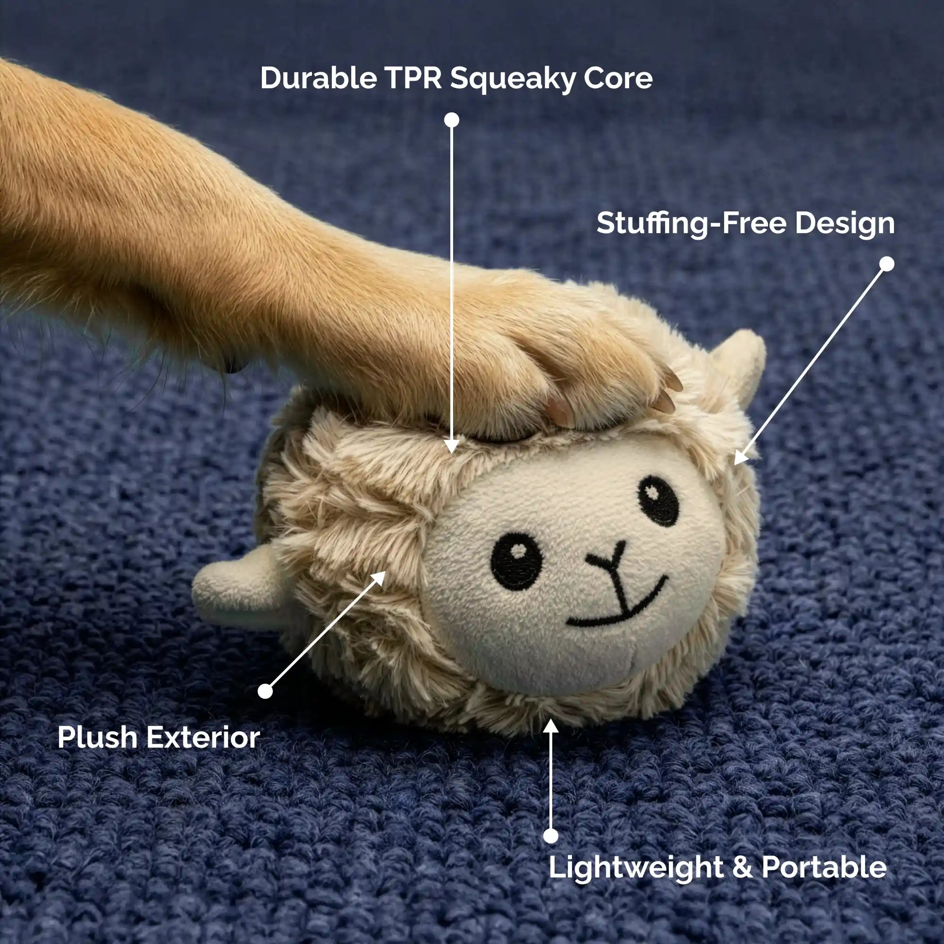 Lamb squeaky dog ball