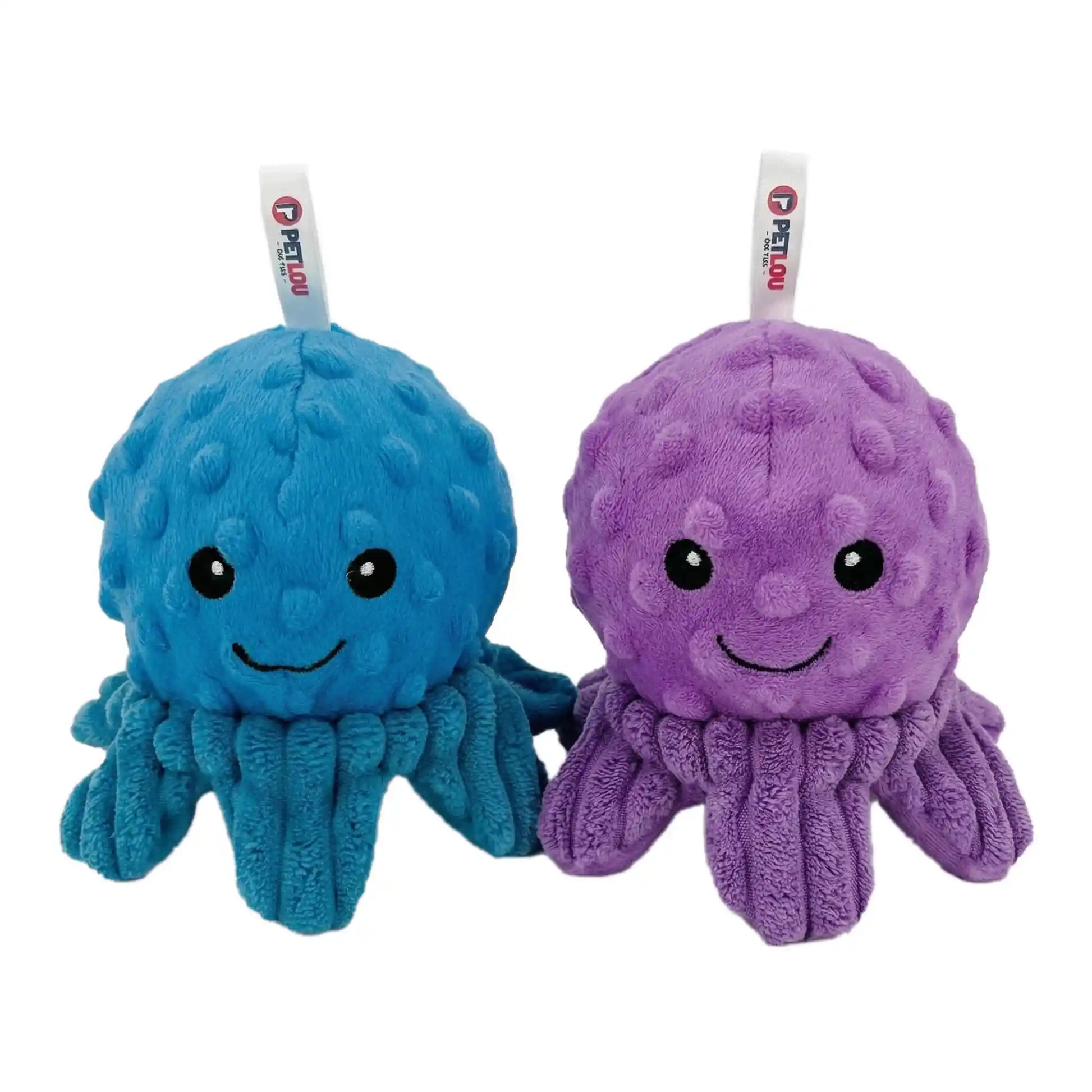 PetLou octopus EZ squeaky ball dog toy 4 inch pack of 2