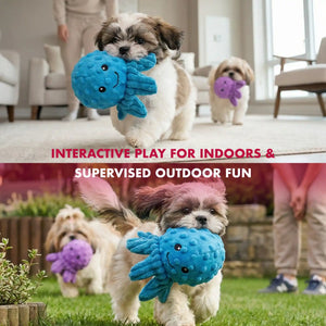 PetLou octopus EZ squeaky ball dog toy 4 inch pack of 5