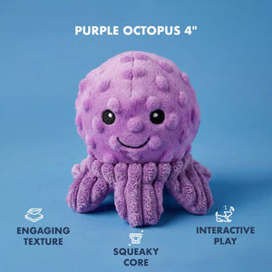 PetLou octopus EZ squeaky ball dog toy 4 inch pack of 4