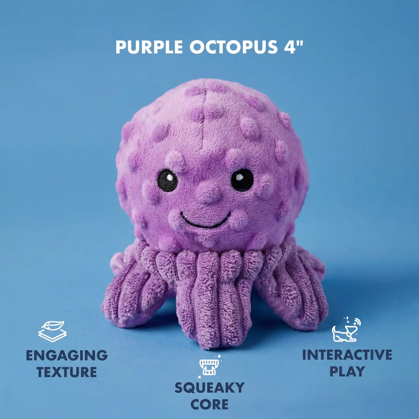 PetLou octopus EZ squeaky ball dog toy 4 inch pack of 4