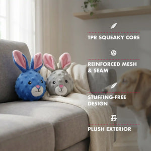 Rabbit squeaky dog ball