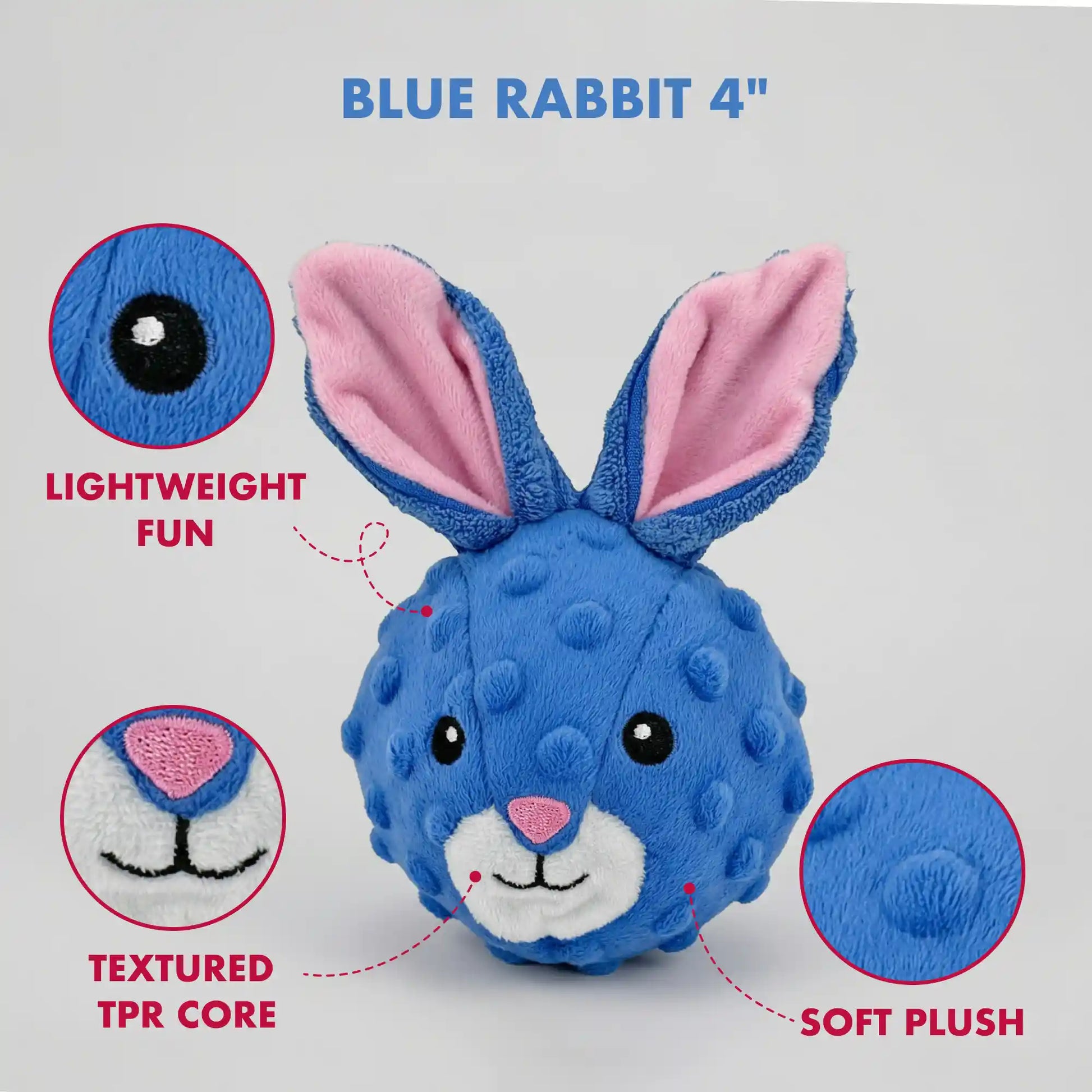 Rabbit squeaky dog ball