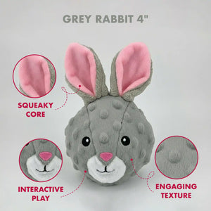 Rabbit squeaky dog ball