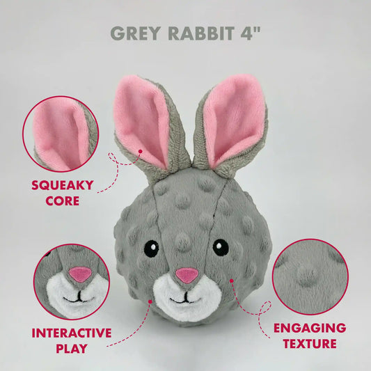 Rabbit squeaky dog ball