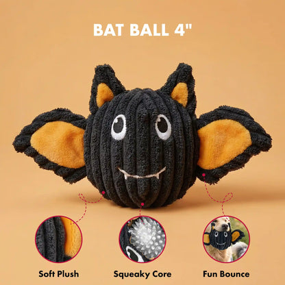 PetLou Batmmy EZ squeaky ball dog toy 4 inch twin pack