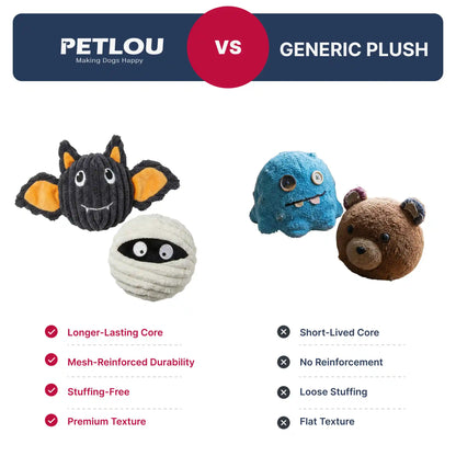 PetLou Batmmy EZ squeaky ball dog toy 4 inch twin pack