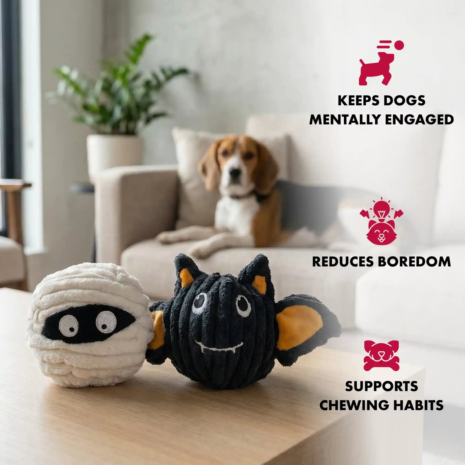 PetLou Batmmy EZ squeaky ball dog toy 4 inch twin pack