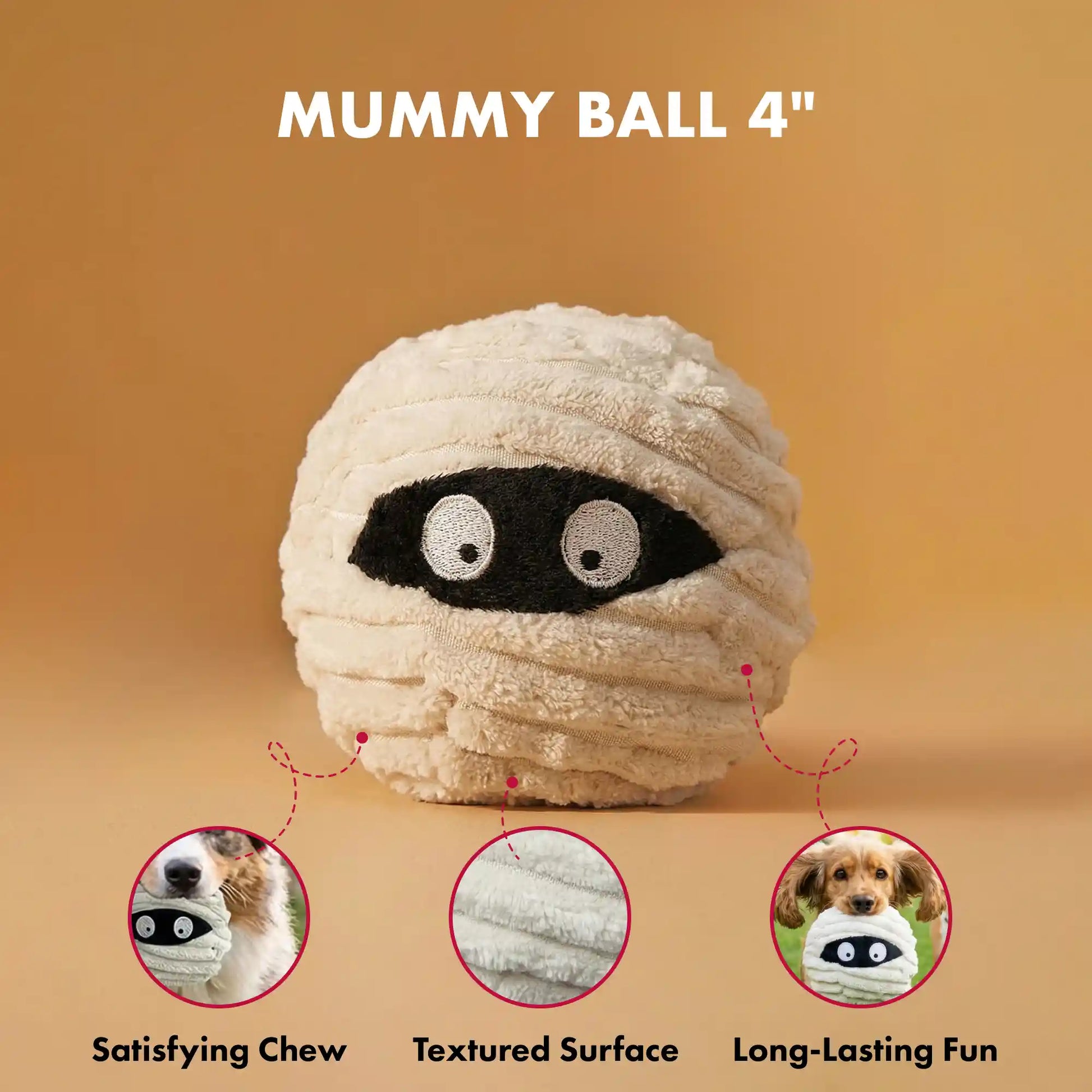 PetLou Batmmy EZ squeaky ball dog toy 4 inch twin pack