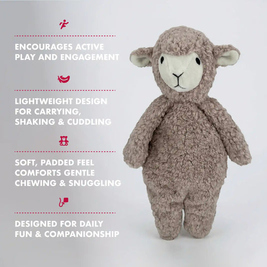 Floppy lamb dog toy
