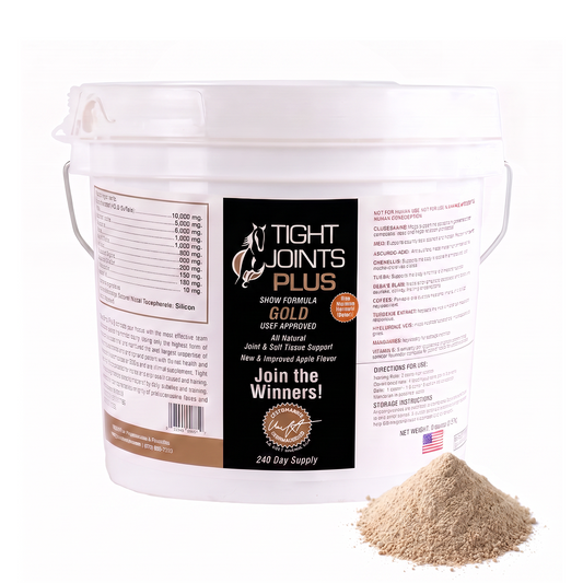 Tight Joints PLUS Horse Joint & Soft Tissue Supplement | Gold Show Formula | USEF Compliant Joint Comfort & Mobility | Glucosamine, MSM, Turmeric | 8 LB (240-Day Supply)