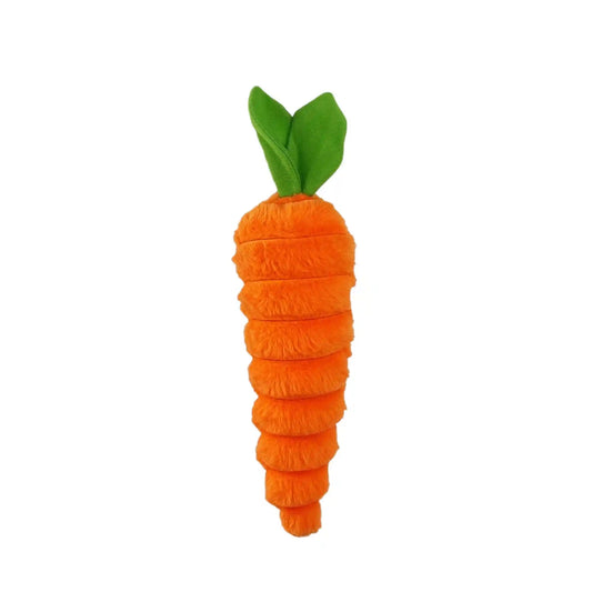Carrot plush dog toy
