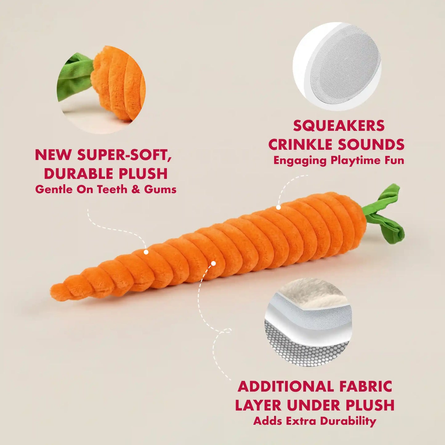 Large carrot dog toy