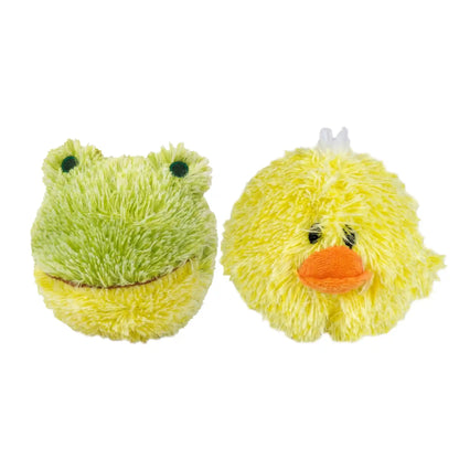 Chick and frog squeaky balls