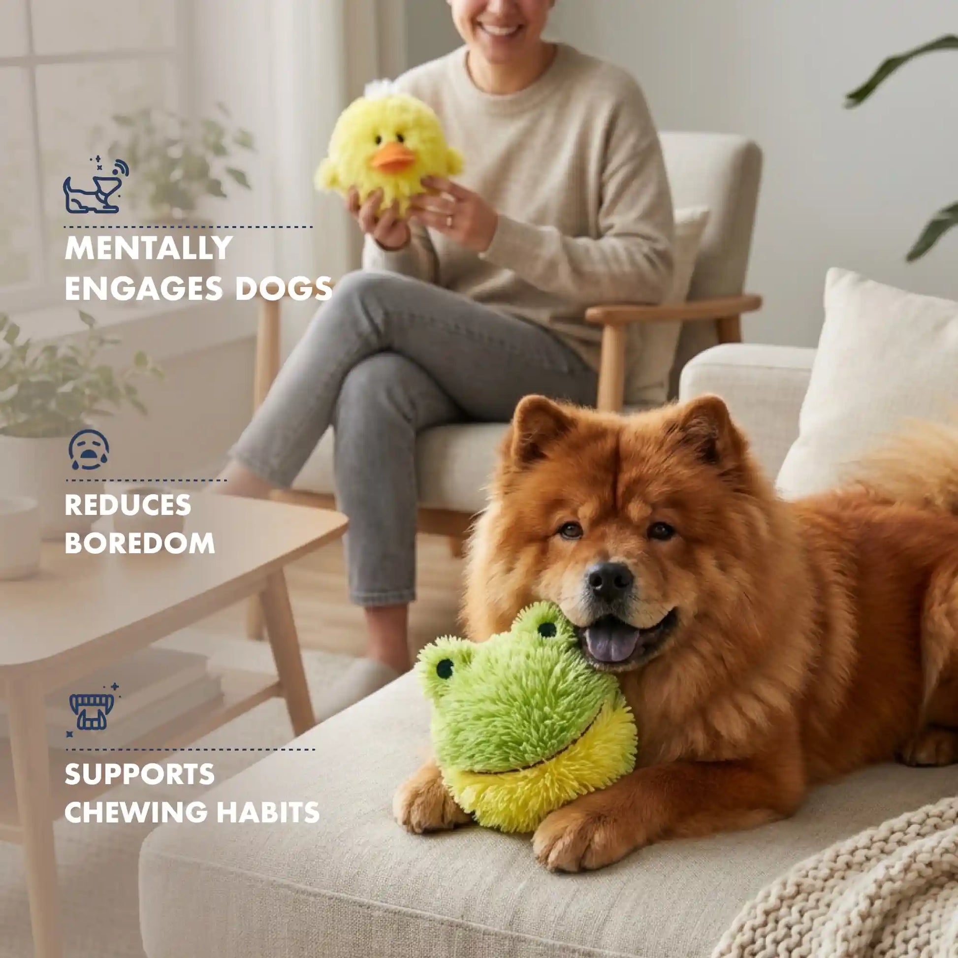 Chick and frog squeaky balls