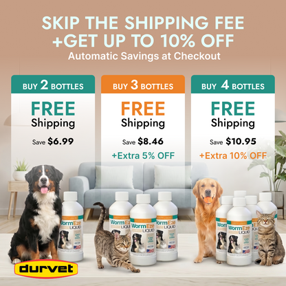 Durvet WormEze Liquid Pet Dewormer, Easy Roundworm Treatment for Dogs & Cats (8 oz)