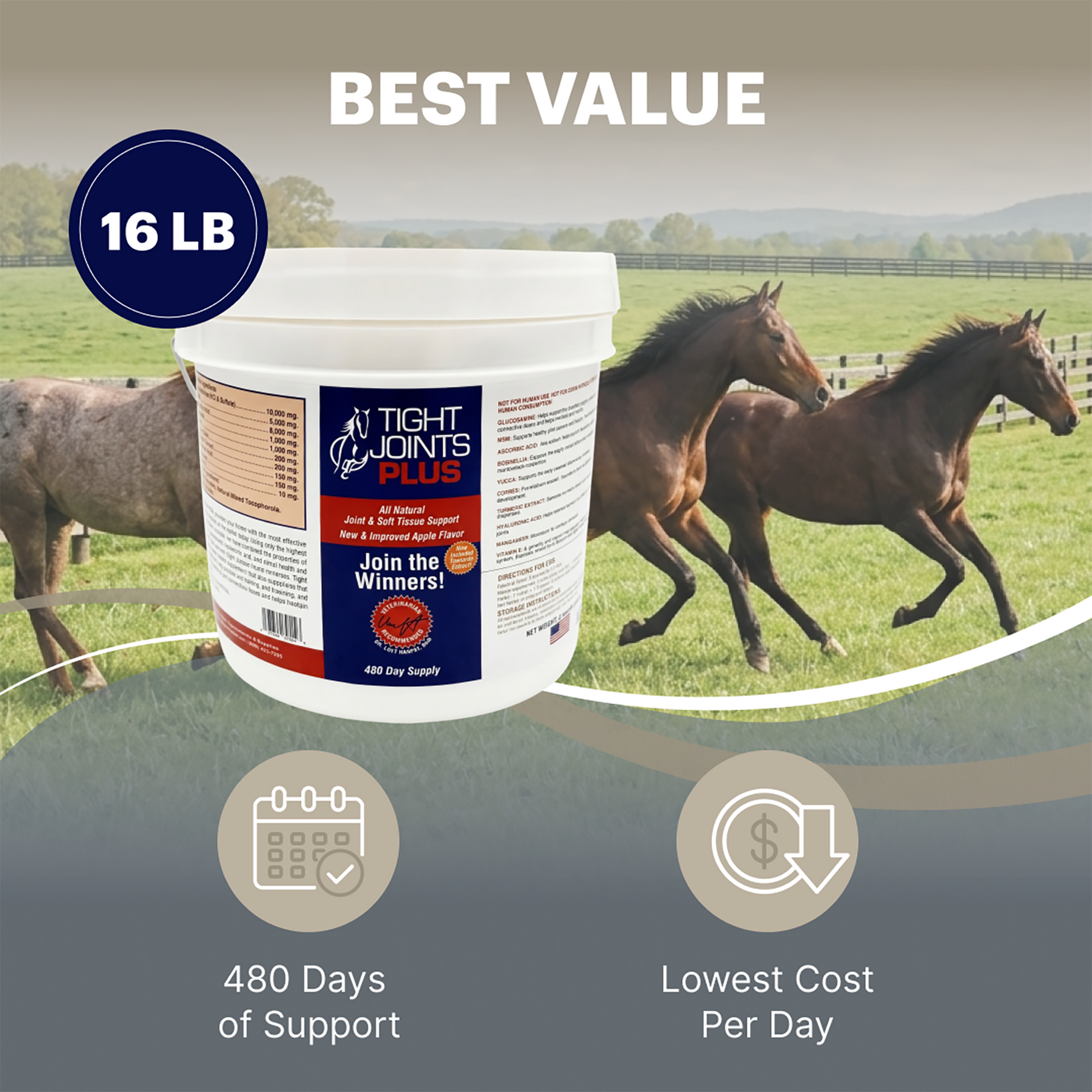 Tight Joints Plus Horse Joint Supplement with MSM, 16 LB