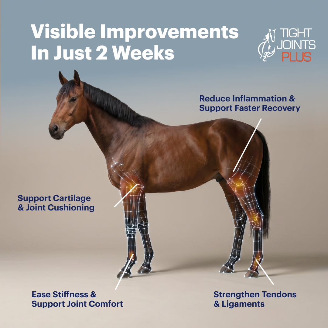 Tight Joints PLUS Horse Joint & Soft Tissue Supplement | Original Formula | Supports Joint Comfort & Mobility | Glucosamine, MSM, Turmeric | 2 LB (60-Day Supply)
