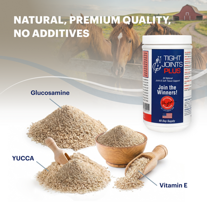 Tight Joints PLUS Horse Joint & Soft Tissue Supplement | Original Formula | Supports Joint Comfort & Mobility | Glucosamine, MSM, Turmeric | 2 LB (60-Day Supply)