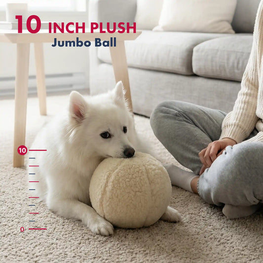 PetLou Jumbo Plush Ball Dog Toy 10 Inch