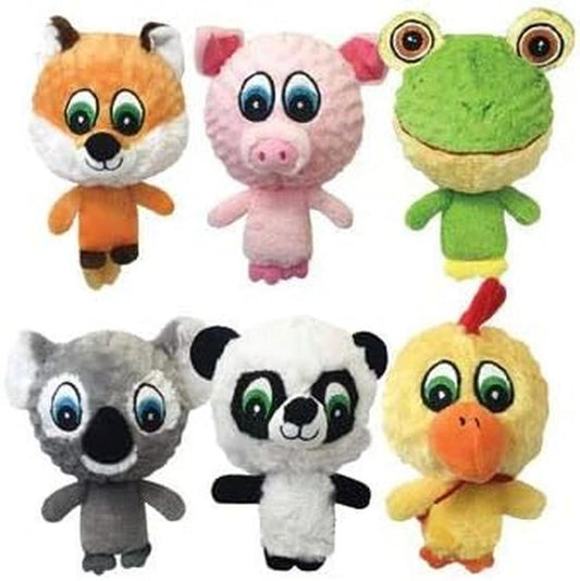 Knobby Noggins Plush Dog Toy 4 inch Pack of 6
