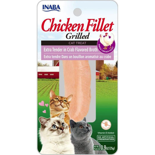 Inaba Chicken Fillet Grilled Cat Treat Extra Tender in Crab Flavored Broth-Cat-Inaba-0.9 oz-